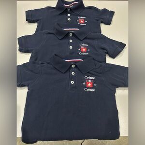 Set of 3 French Toast Creme de la Creme Navy Blue Shirts Size 4T Good condition!